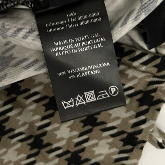 ROKH HOUNDSTOOTH TURTLENECK IN MULTI 2 4 stretch long sleeve zip back plaid - Picture 4 of 15